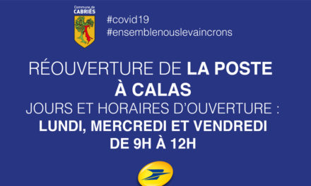 Réouverture de La Poste de Calas