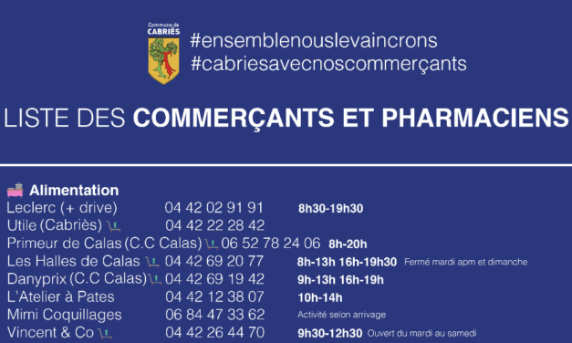 Liste des commerçants