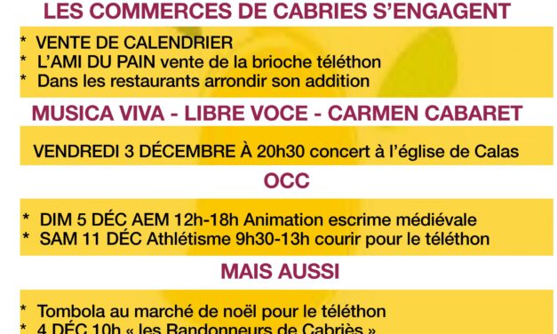 TELETHON 2021 : Concert solidaire au bénéfice de la recherche