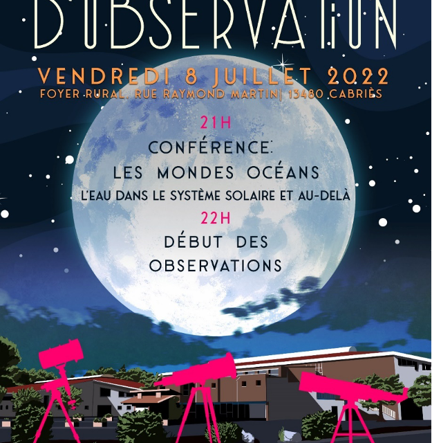 📢 CONFÉRENCE : LES MONDES OCÉANS, L’EAU DANS LE SYSTÈME SOLAIRE ET OBSERVATIONS ASTRONOMIQUES