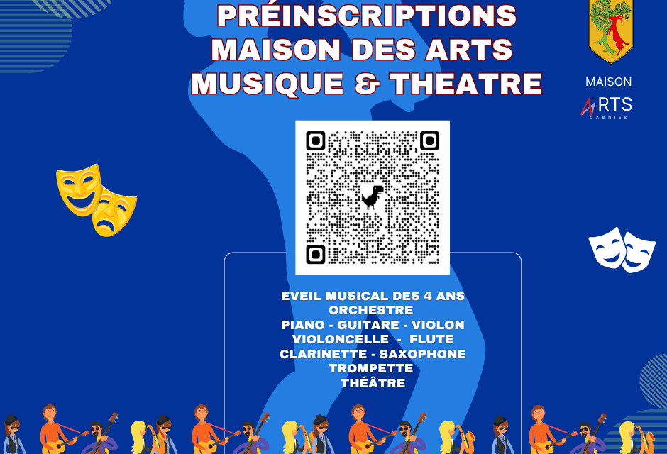 Préinscriptions Maison des Arts : Musique et Théâtre