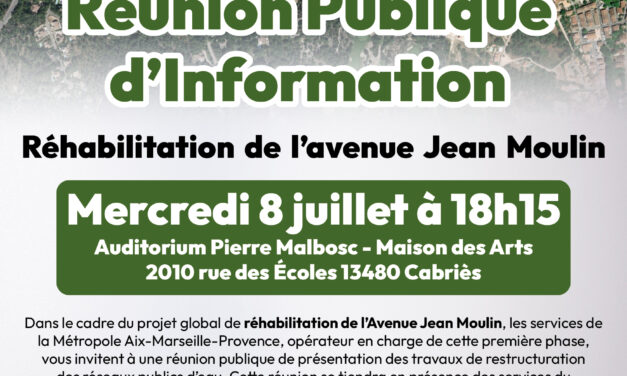 Réunion publique d&rsquo;information – Réhabilitation de l&rsquo;avenue Jean Moulin