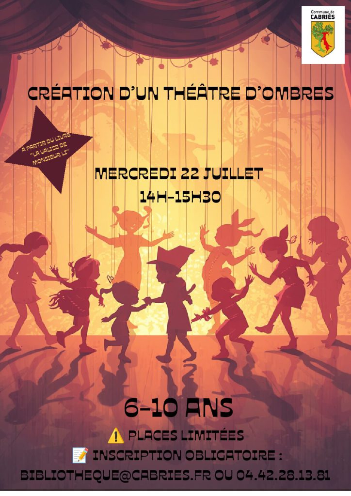 Affiche — Atelier créatif : Création d’un théâtre d’ombres autour de l’album La Valise de Monsieur Li