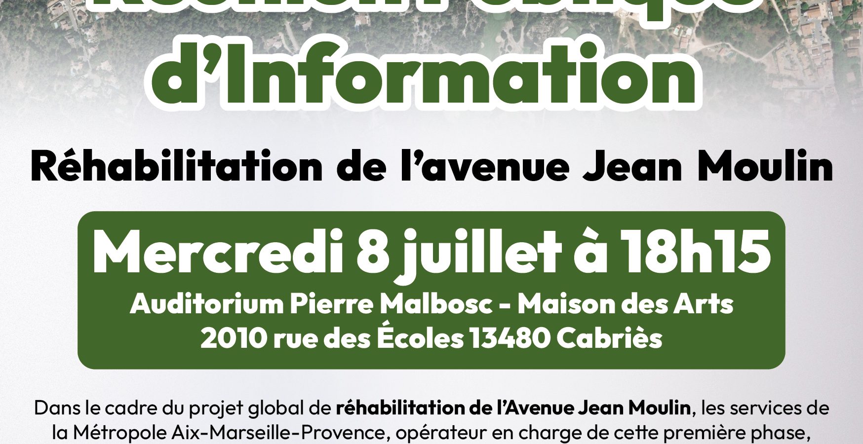 Réunion publique d’information – Réhabilitation de l’avenue Jean Moulin