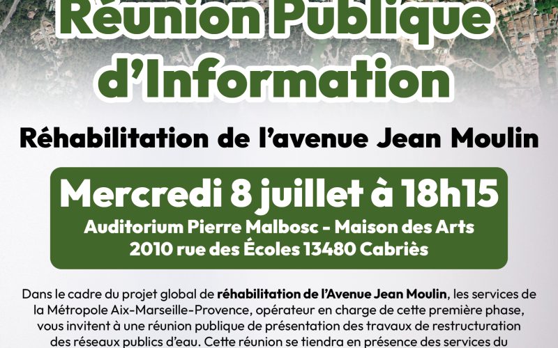 Réunion publique d’information – Réhabilitation de l’avenue Jean Moulin